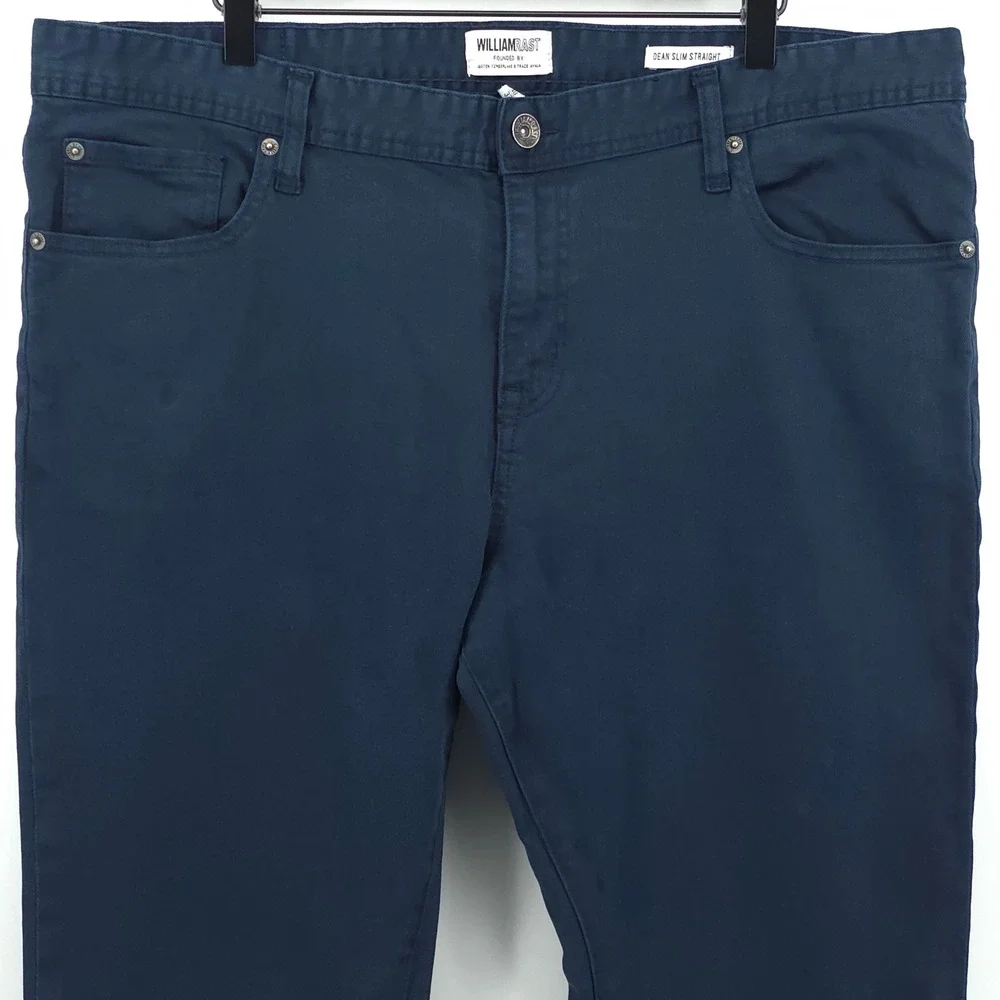 William Rast Mens Pants Dean Slim Straight 40x32 Navy Blue Chino Twill Justin T